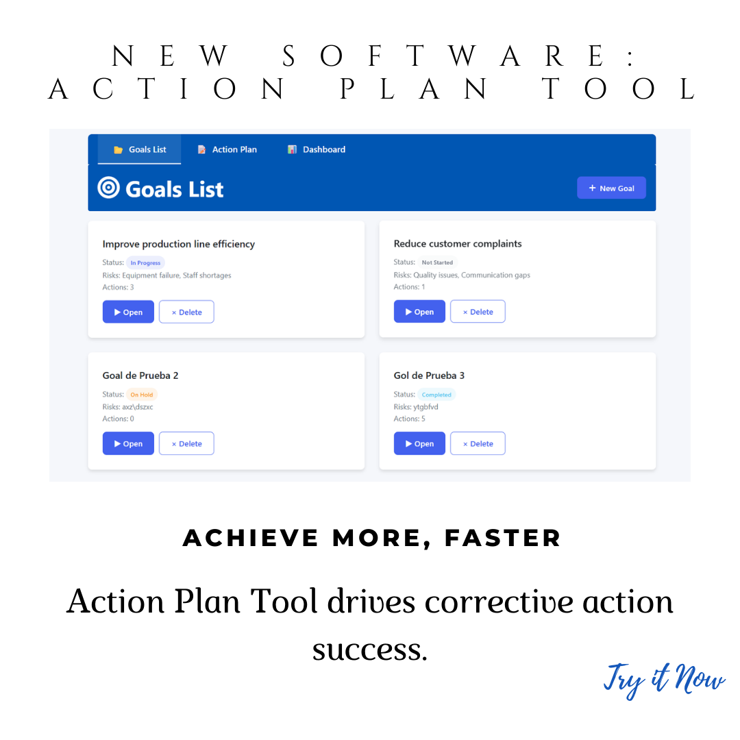 Action Plan Tool: Digital Planner for Defining Project Actions & Closure Tracking