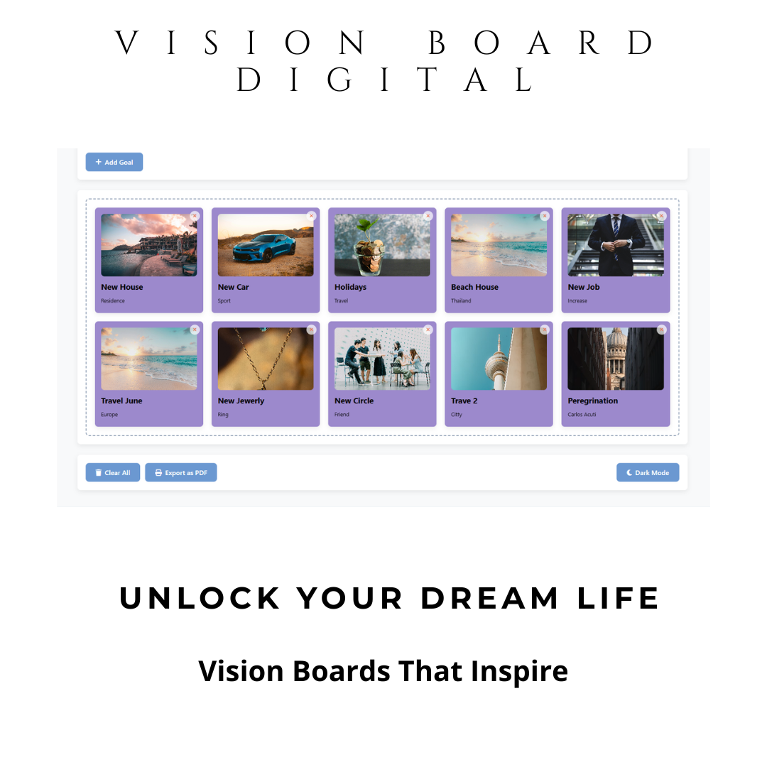 Automated Vision Board Digital Tool for Goal Manifestation