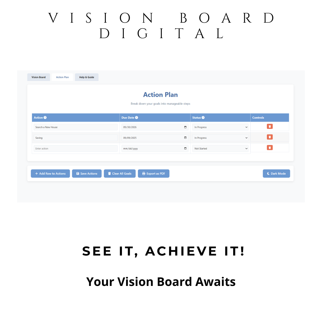 Automated Vision Board Digital Tool for Goal Manifestation