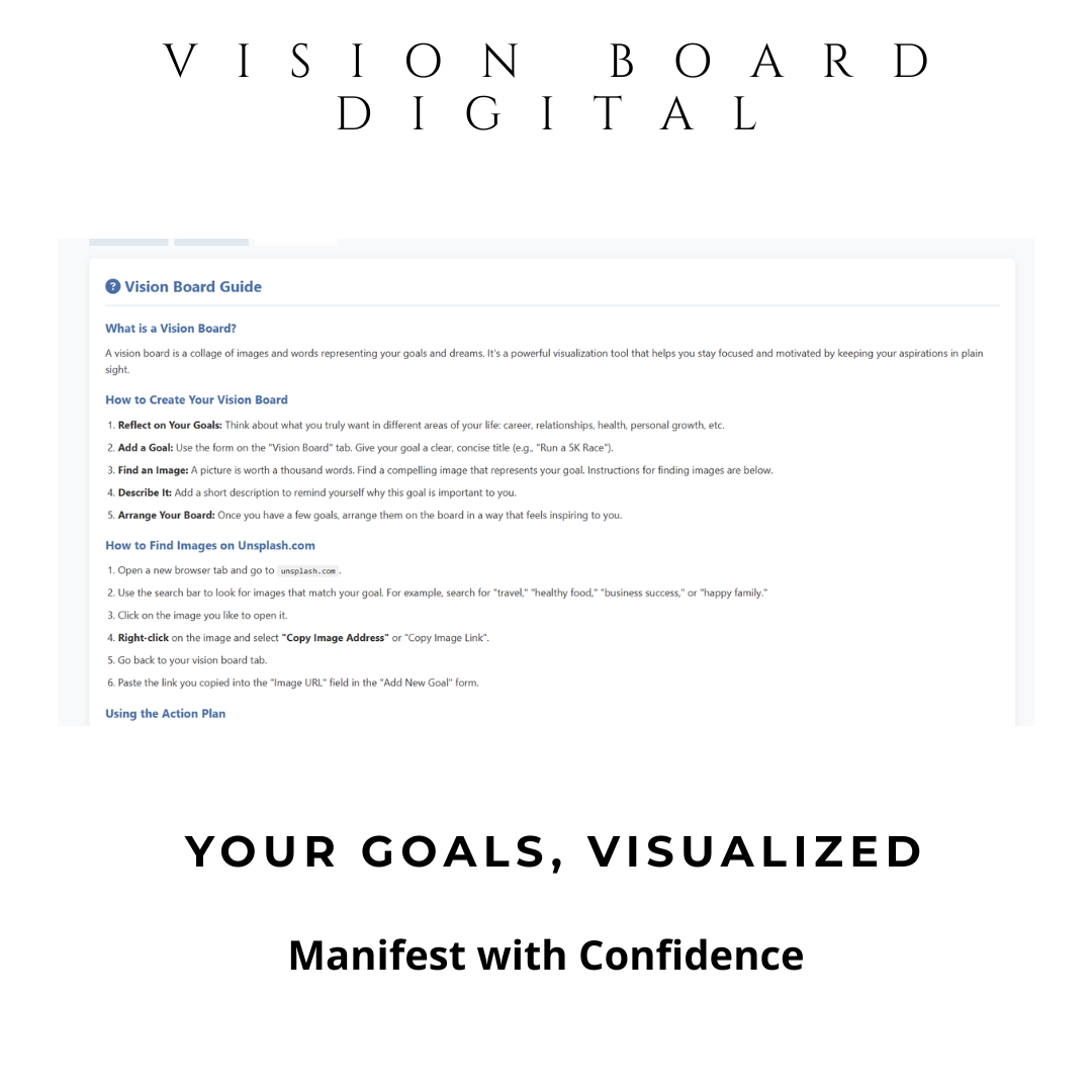 Automated Vision Board Digital Tool for Goal Manifestation