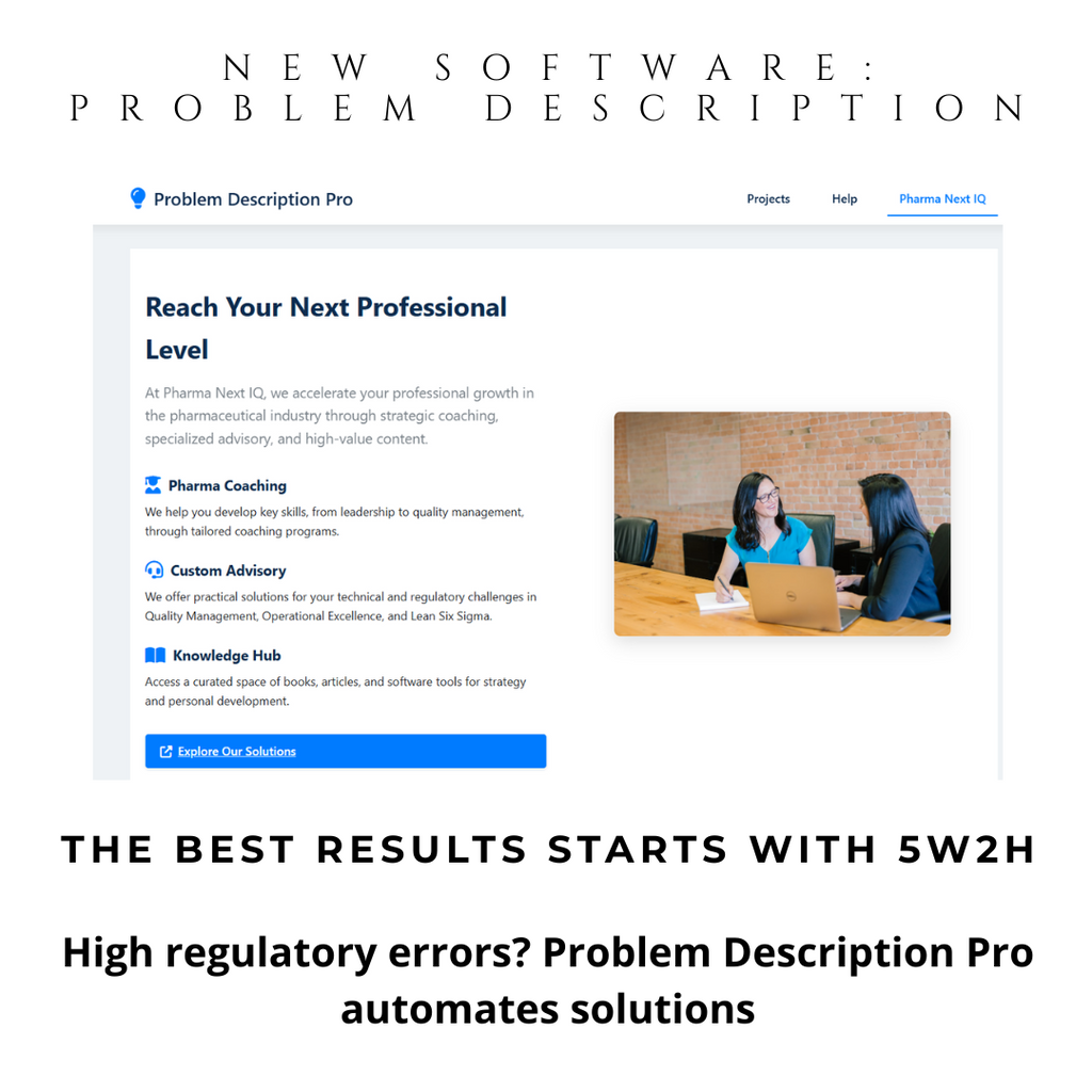 Problem Description Pro - 5W2H Investigation Tool for Pharma & Food Industries