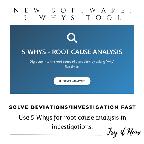 5 Whys Software for Pharma Deviation Investigation & Lean Six Sigma