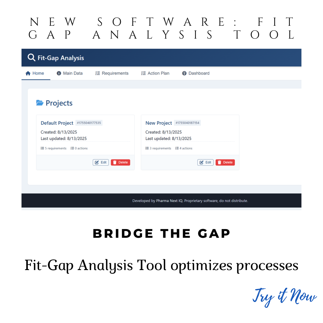 Fit Gap Analysis Software for Pharma Process Optimization & Compliance