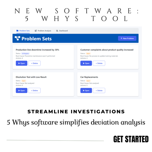 5 Whys Software for Pharma Deviation Investigation & Lean Six Sigma