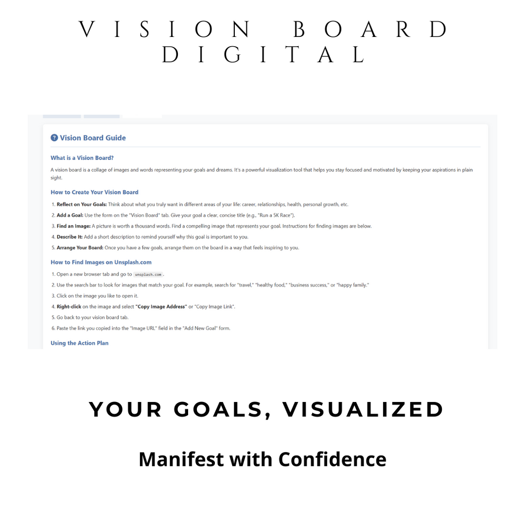 Automated Vision Board Digital Tool for Goal Manifestation