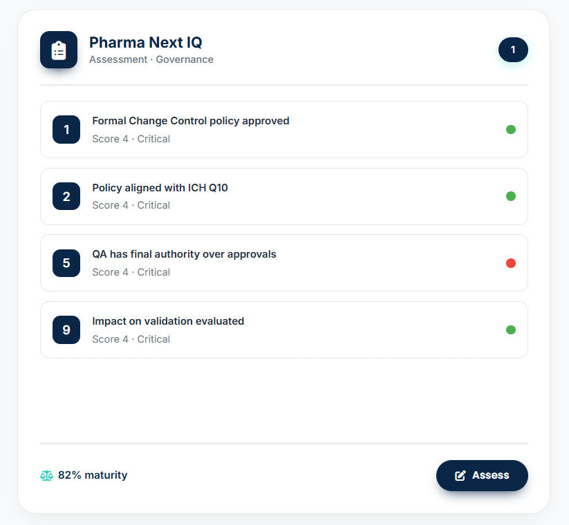 Change Control Maturity Assessment (CCMA) – La única herramienta digital para evaluar y elevar la madurez de tu sistema de Gestión de Cambios en la industria farmacéutica
