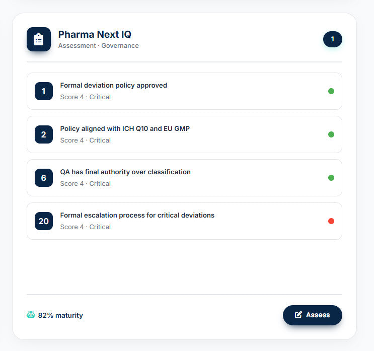 Deviaciones & Discrepancias Maturity Assessment: Evalúa tu Sistema de Desviaciones en Minutos sin Consultor – DDMA Automatizado (GMP & ISPE)