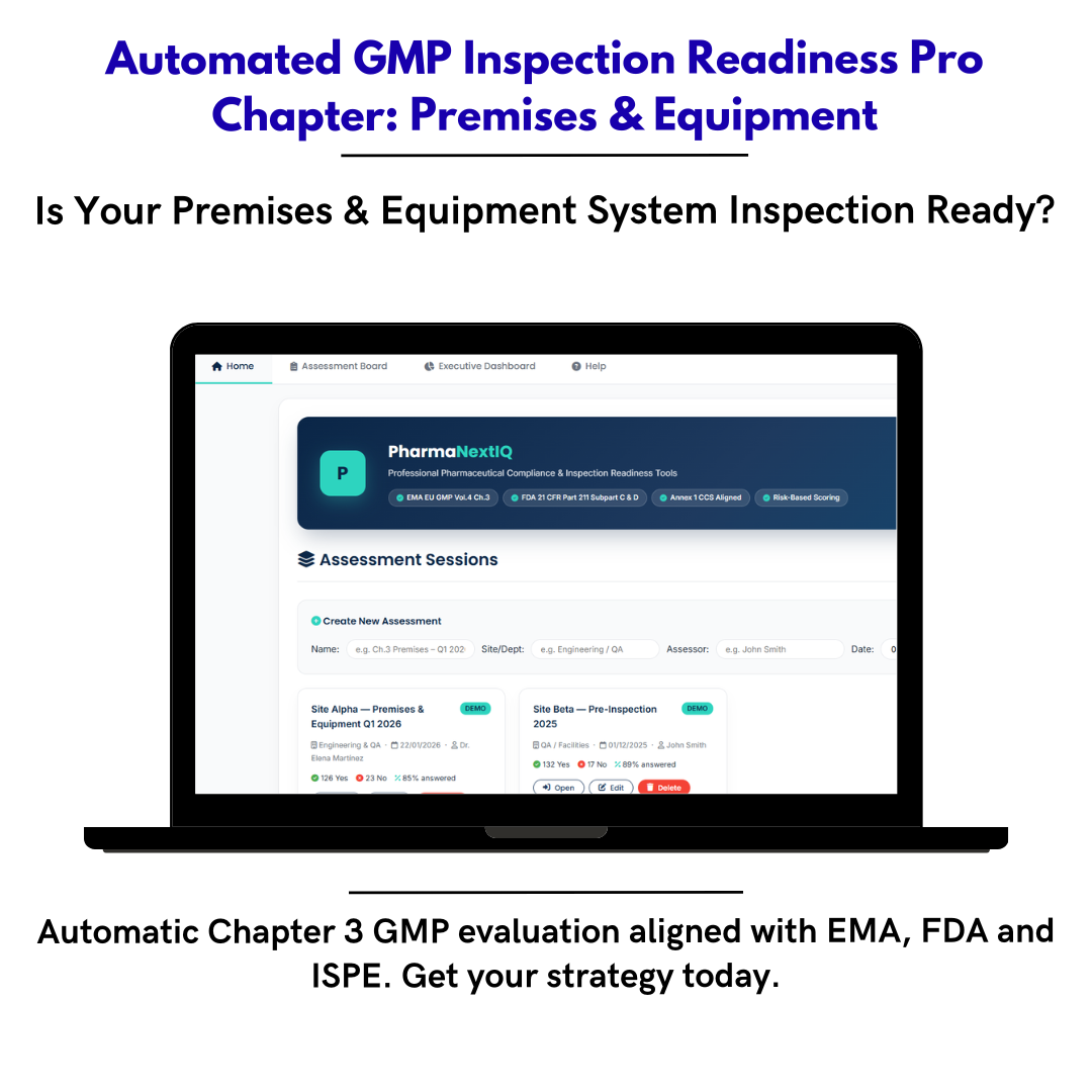 Inspection Readiness Chapter 3 — Premises & Equipment GMP Self-Assessment Framework