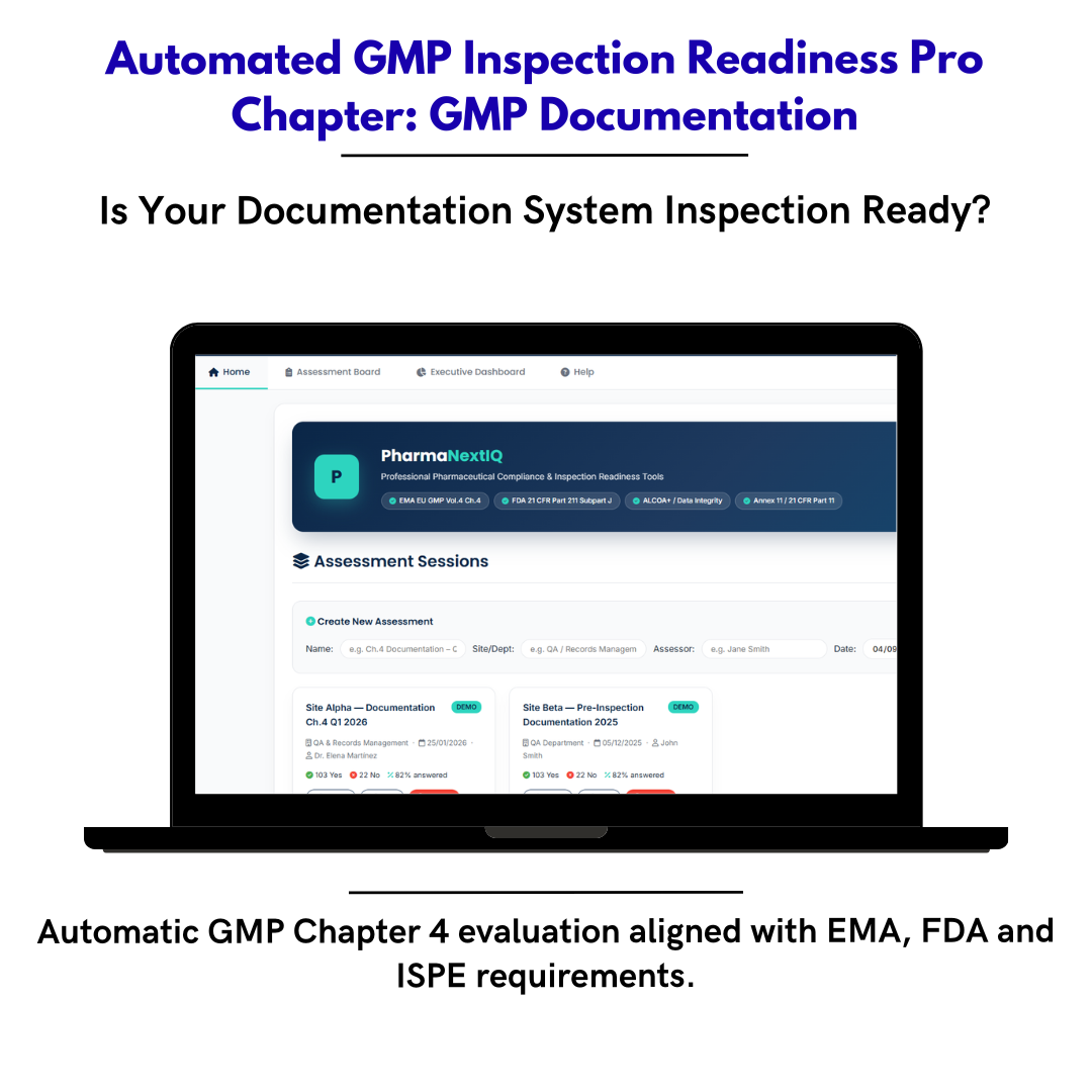 Inspection Readiness Chapter 4 — Documentation & Data Integrity GMP Self-Assessment Framework