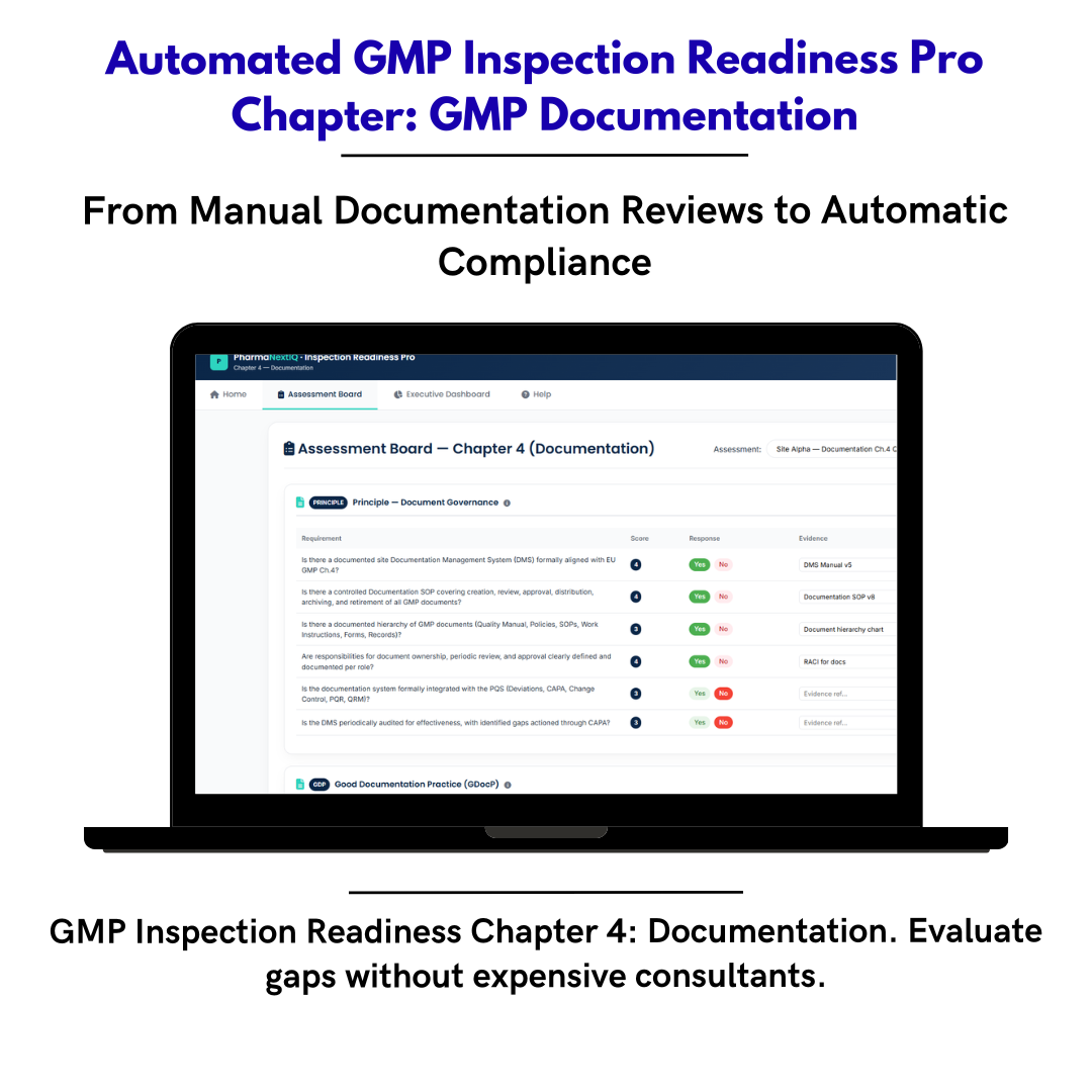Inspection Readiness Chapter 4 — Documentation & Data Integrity GMP Self-Assessment Framework