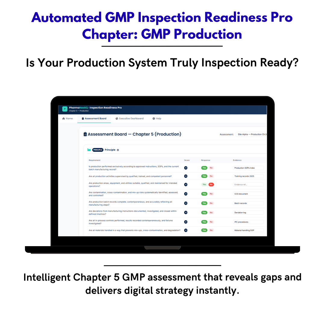 Inspection Readiness Chapter 5 — Production & Process Validation GMP Self-Assessment Framework