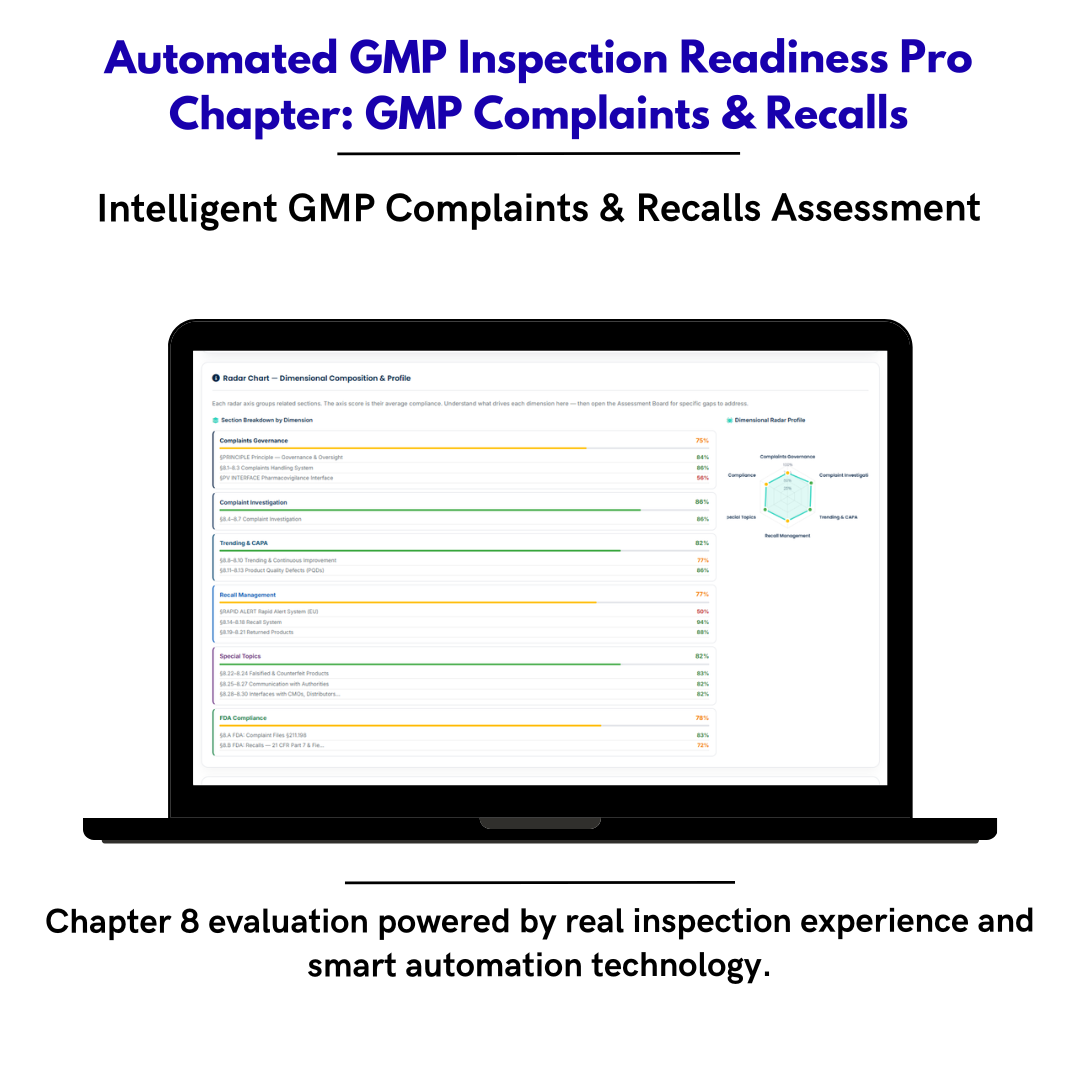 Inspection Readiness Chapter 8 — Complaints, Quality Defects & Recalls Self-Assessment Framework