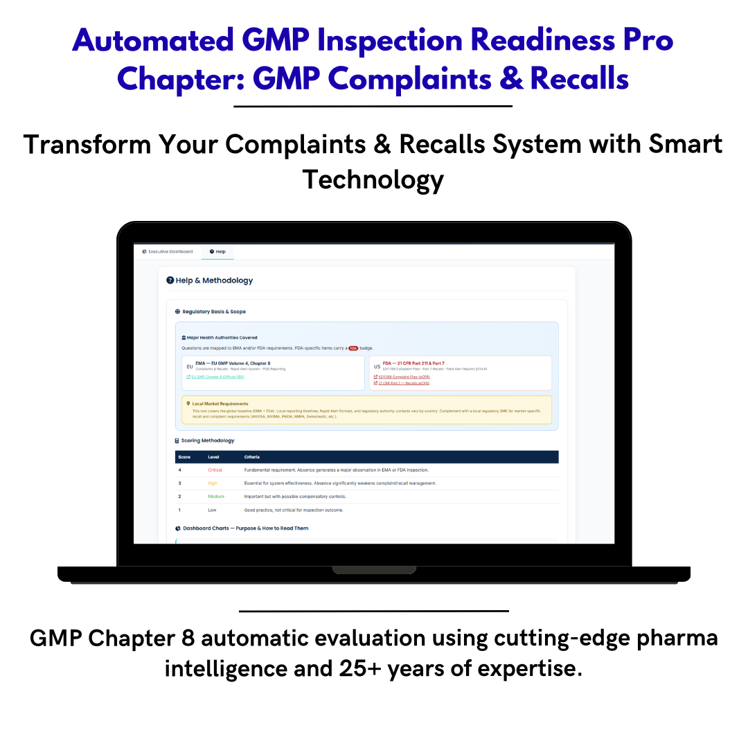 Inspection Readiness Chapter 8 — Complaints, Quality Defects & Recalls Self-Assessment Framework