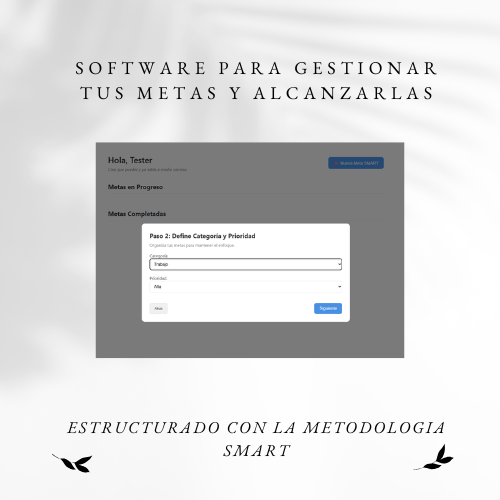 Gestor de Metas SMART – Software Avanzado para Objetivos Claros y Alcanzables.  Incluye EBOOK