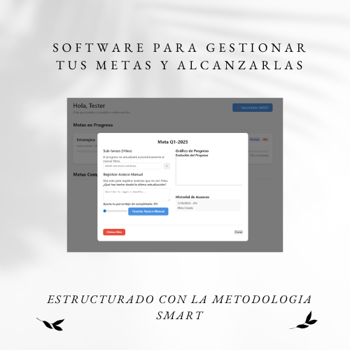 Gestor de Metas SMART – Software Avanzado para Objetivos Claros y Alcanzables.  Incluye EBOOK