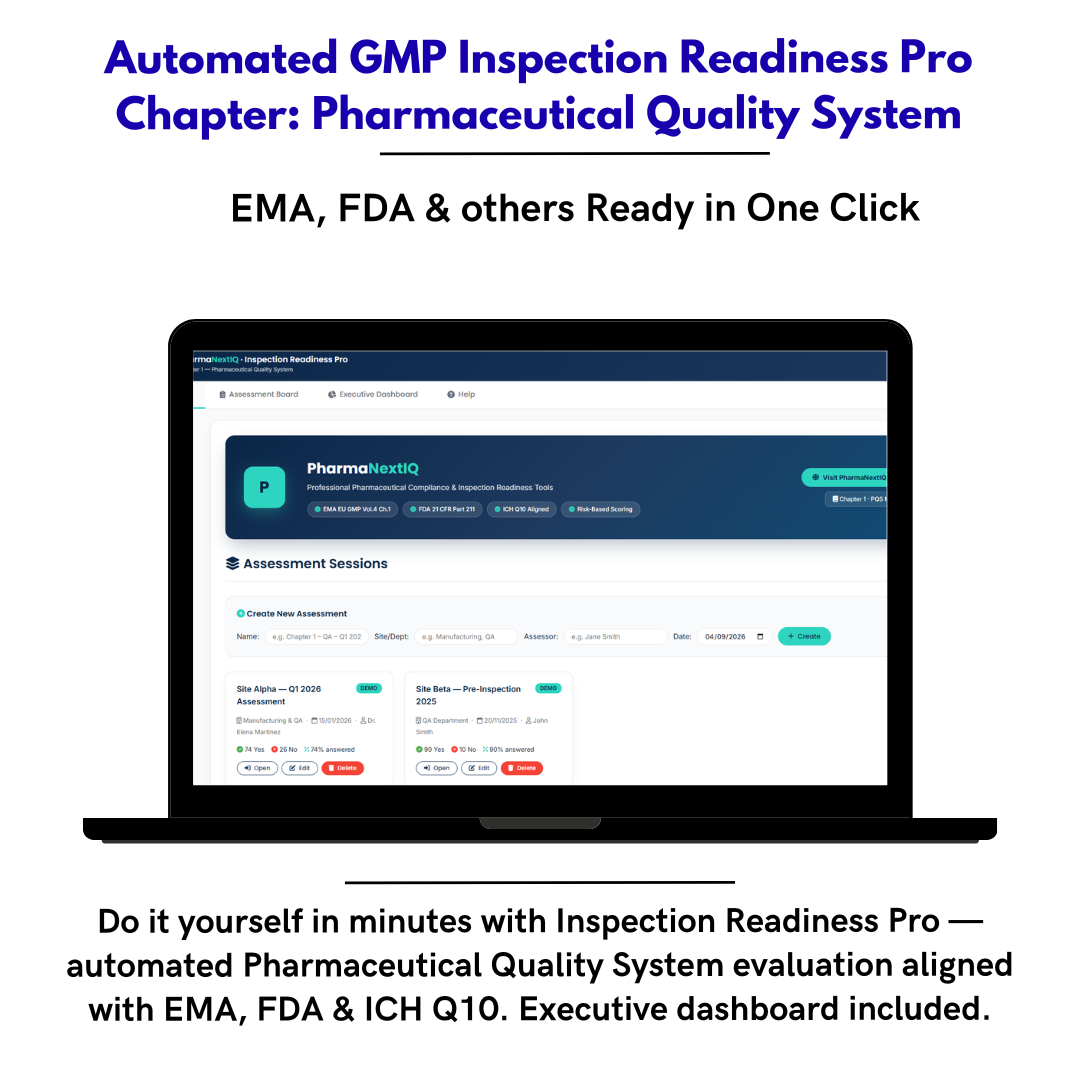 Inspection Readiness Chapter 1 — Pharmaceutical Quality System Self-Assessment Framework