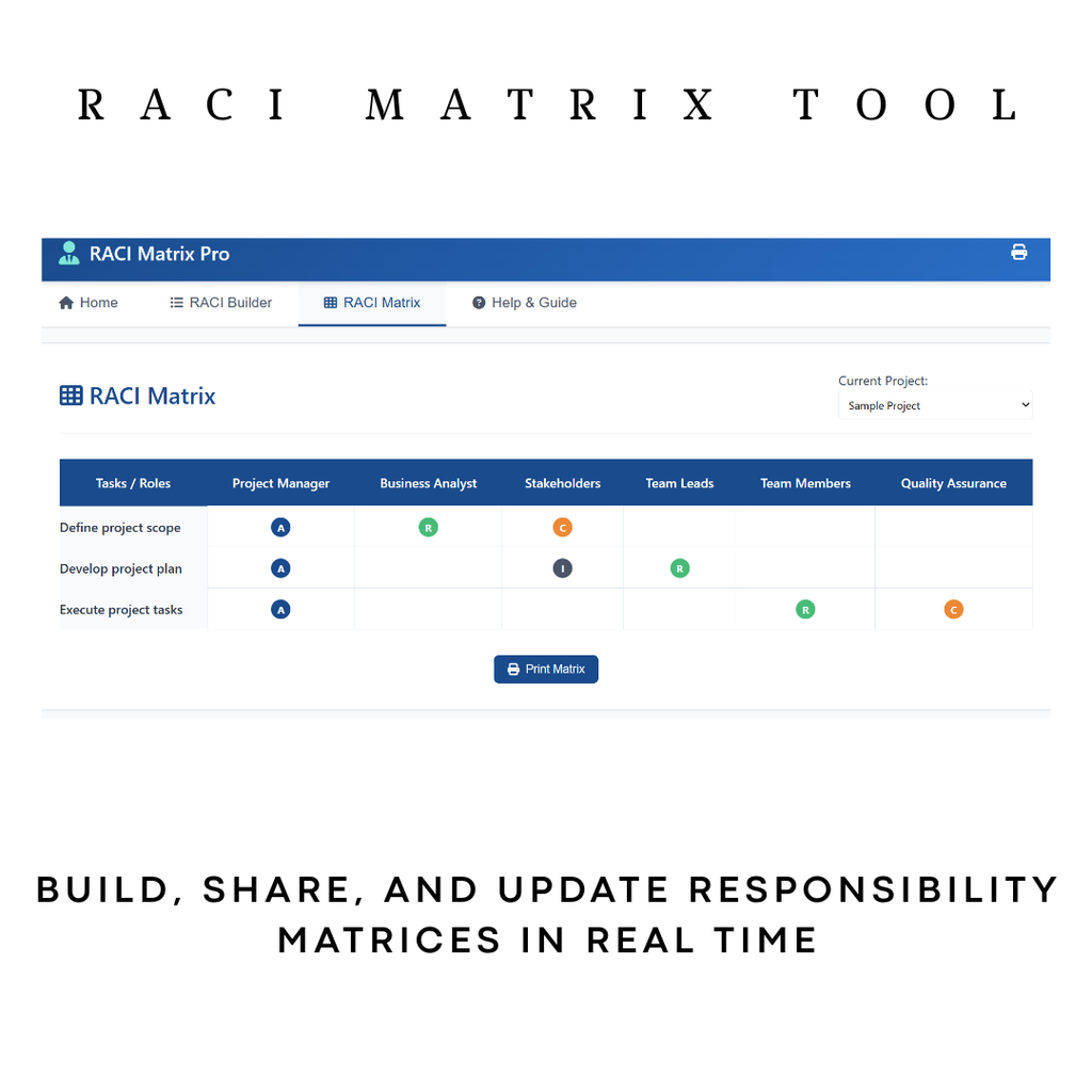 RACI Matrix Software: Digital Tool for Pharma Team Responsibility & Accountability Planning