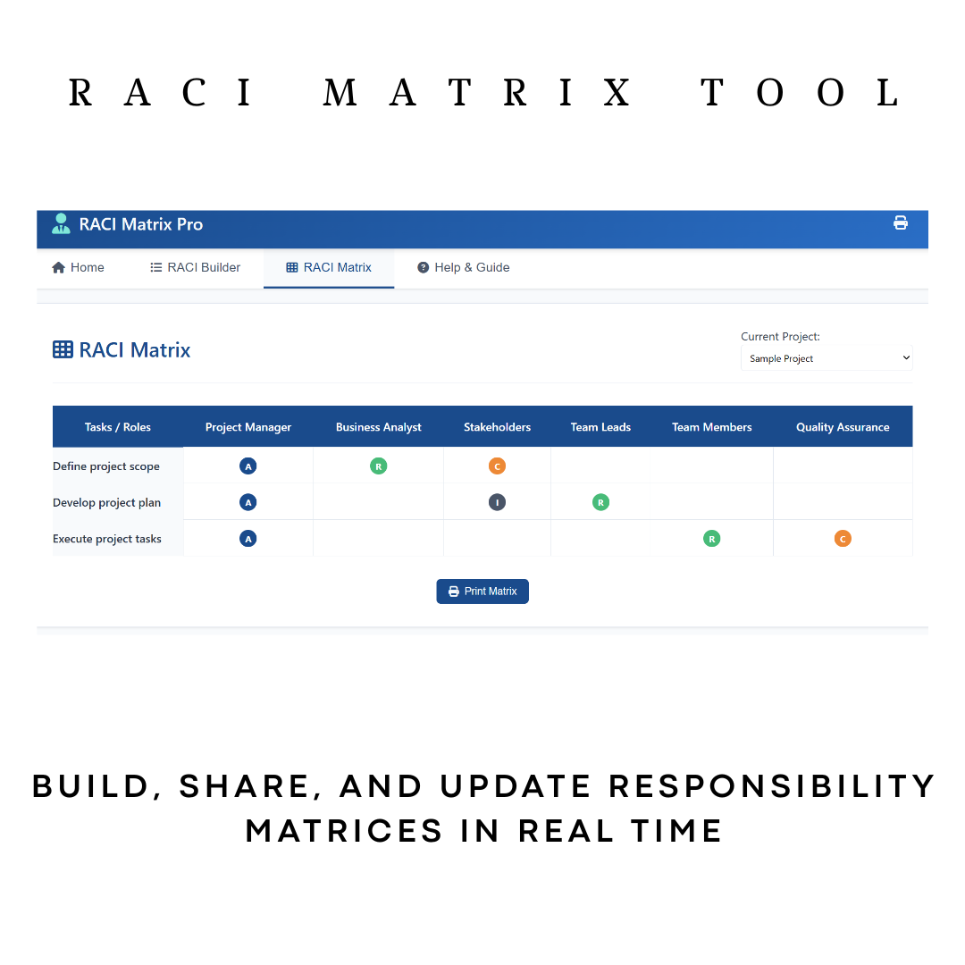 RACI Matrix Software: Digital Tool for Pharma Team Responsibility & Accountability Planning