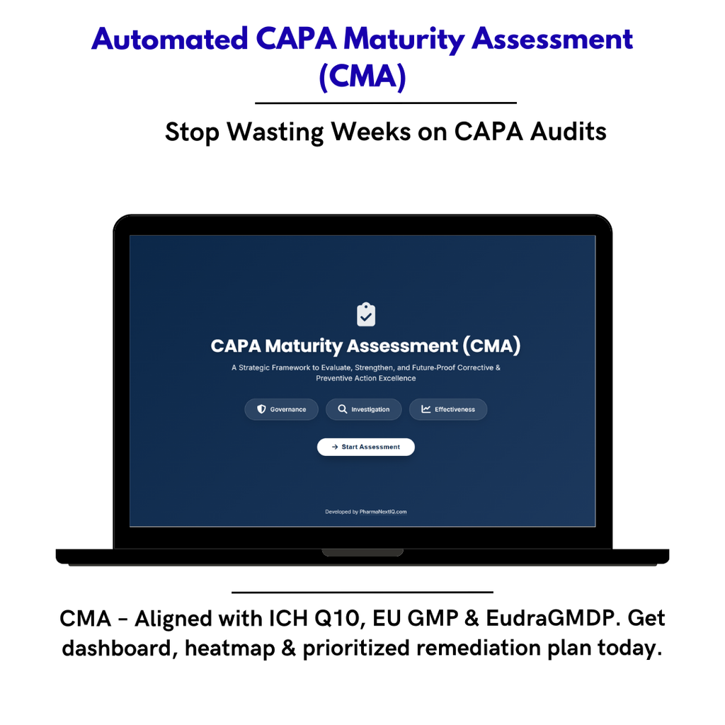 CAPA Maturity Assessment (CMA) – La única herramienta digital para medir y elevar la madurez real de tu sistema CAPA en la industria farmacéutica