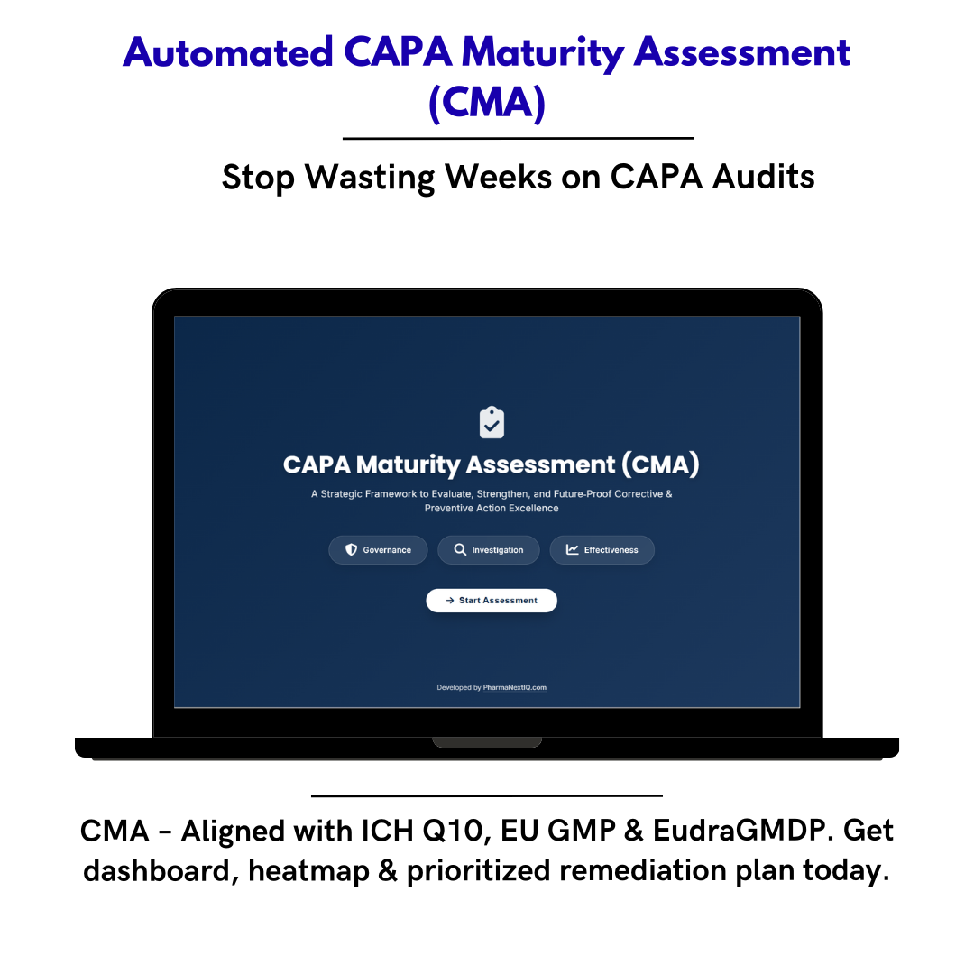 CAPA Maturity Assessment (CMA) – La única herramienta digital para medir y elevar la madurez real de tu sistema CAPA en la industria farmacéutica