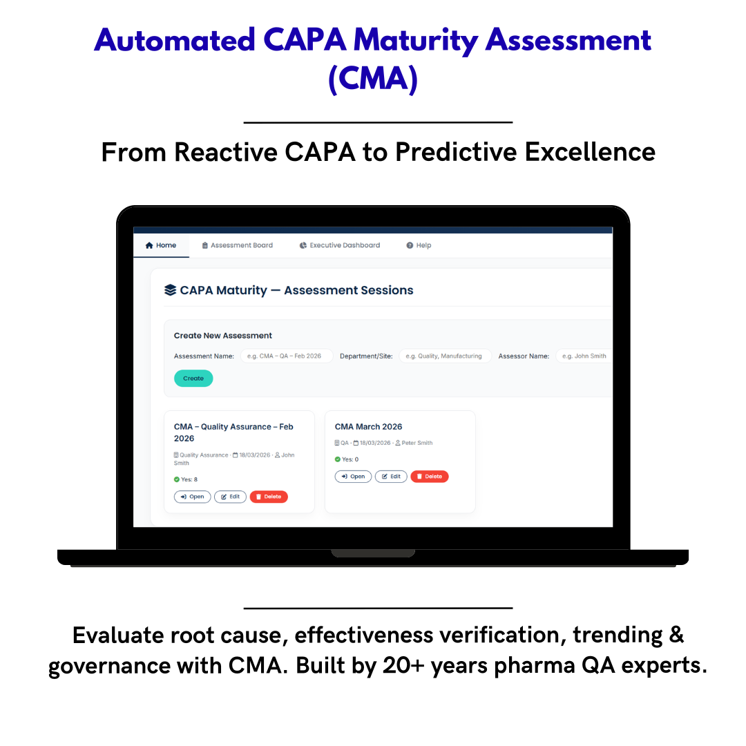 CAPA Maturity Assessment (CMA) – La única herramienta digital para medir y elevar la madurez real de tu sistema CAPA en la industria farmacéutica