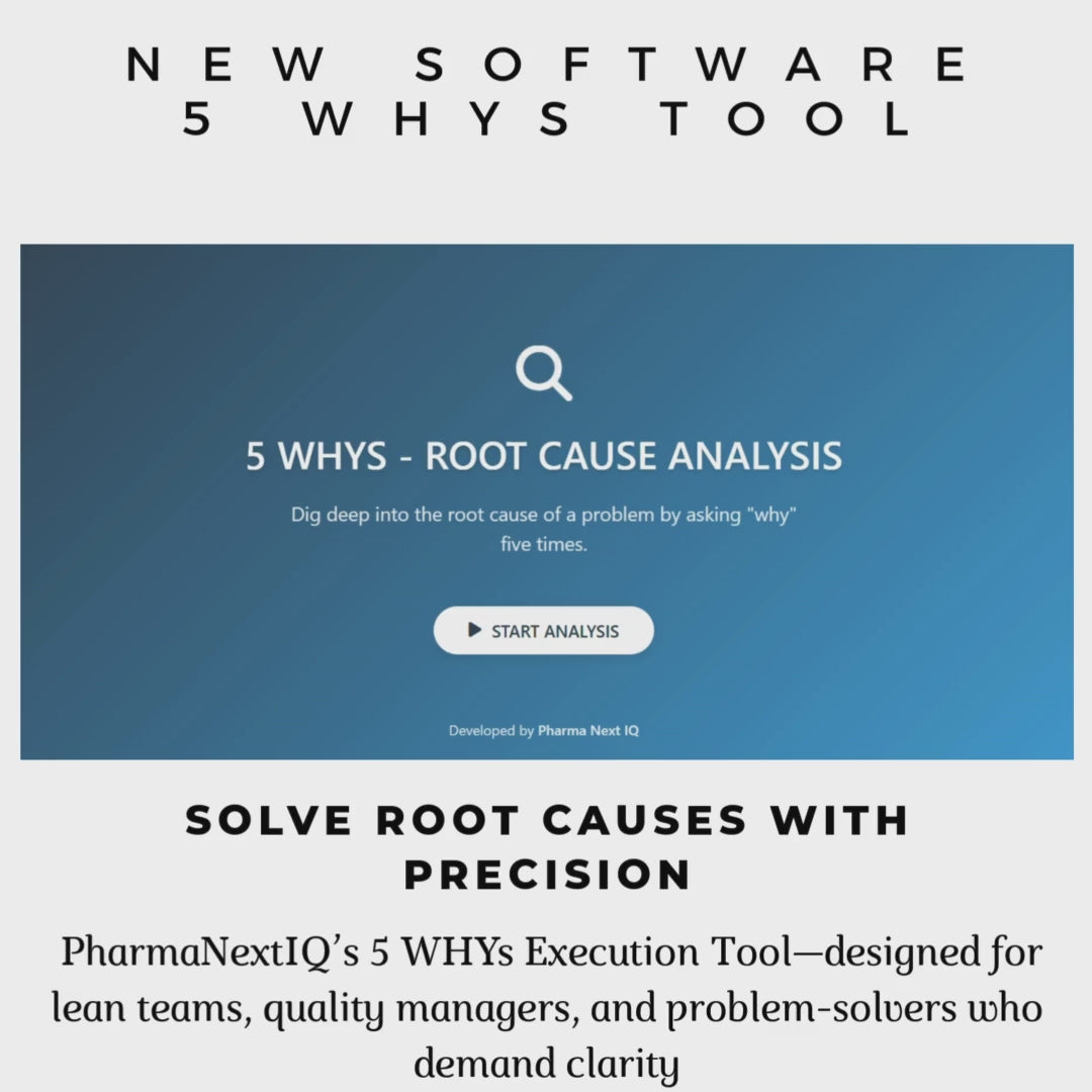 5 Whys Software for Pharma Deviation Investigation & Lean Six Sigma