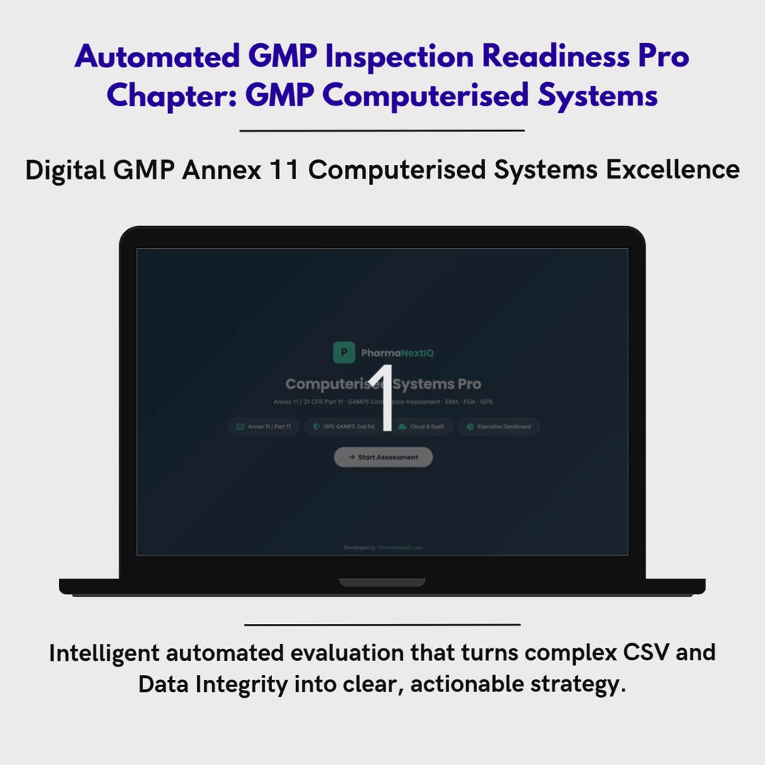 Inspection Readiness Annex 11 — Computerised Systems GMP GAMP5 Self-Assessment Framework