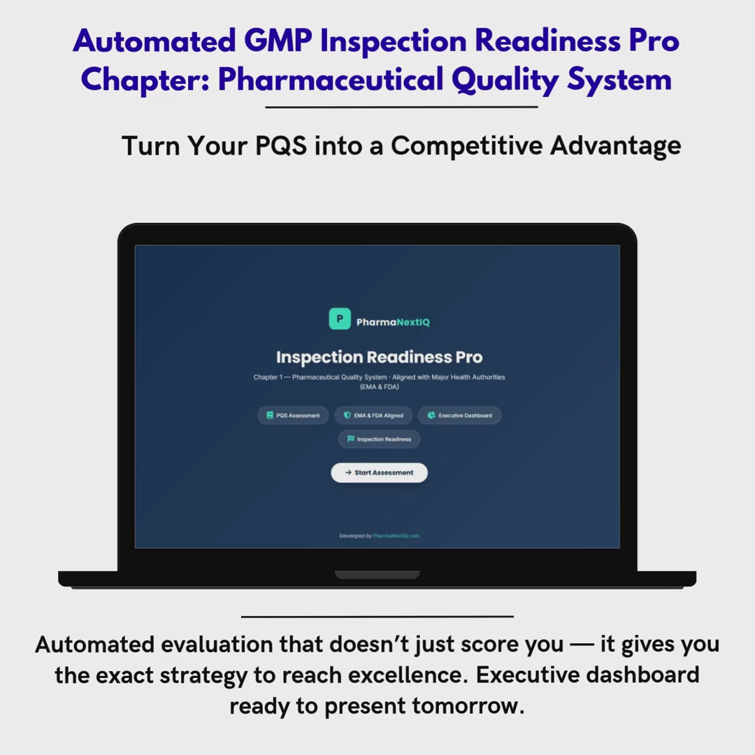 Inspection Readiness Chapter 1 — Pharmaceutical Quality System Self-Assessment Framework