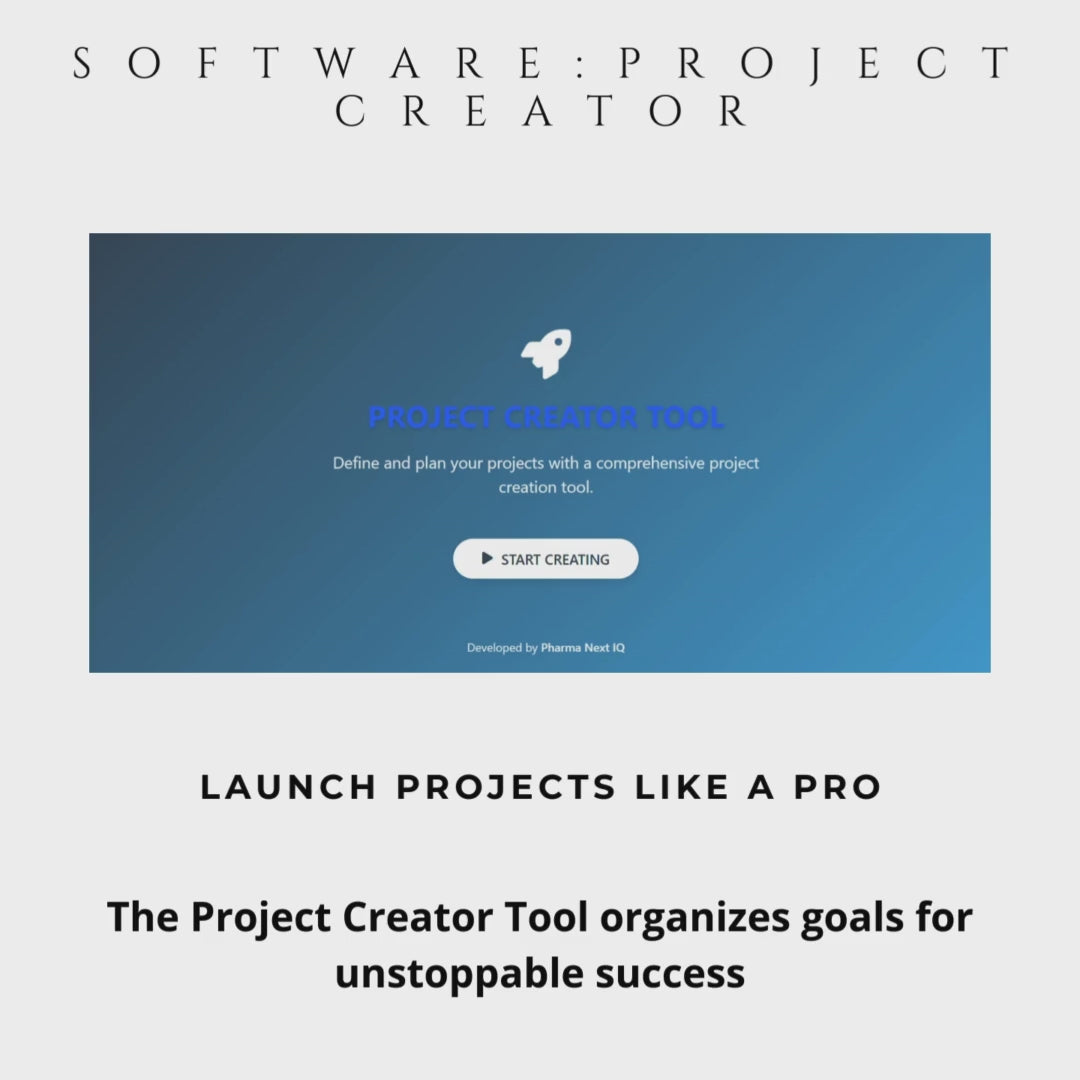 Project Creator Tool: Comprehensive Digital Planner for Automated project Charter, KPI Tracking & Stakeholder Management