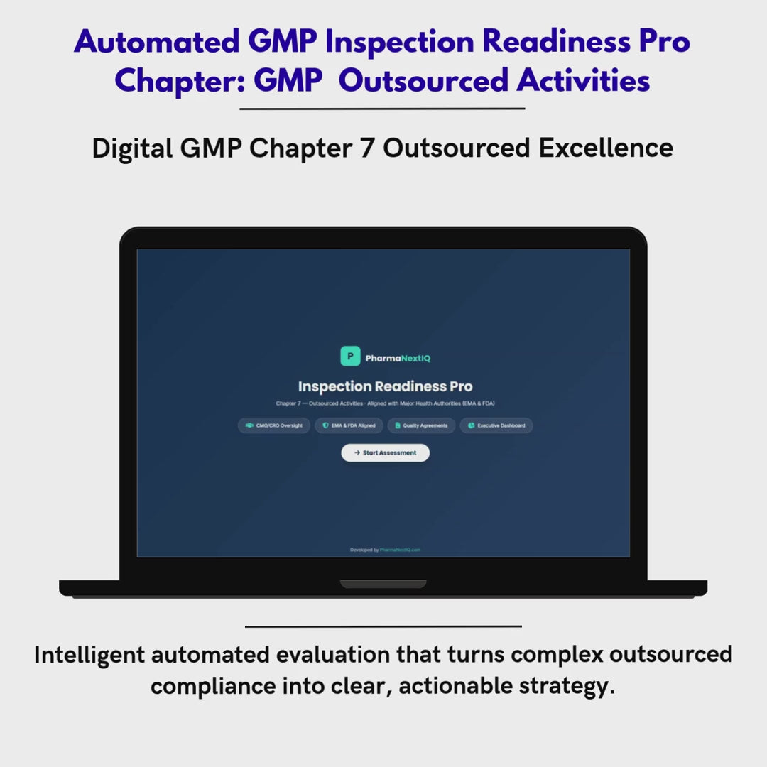 Inspection Readiness Chapter 7 — Outsourced Activities & Vendors GMP Self-Assessment Framework