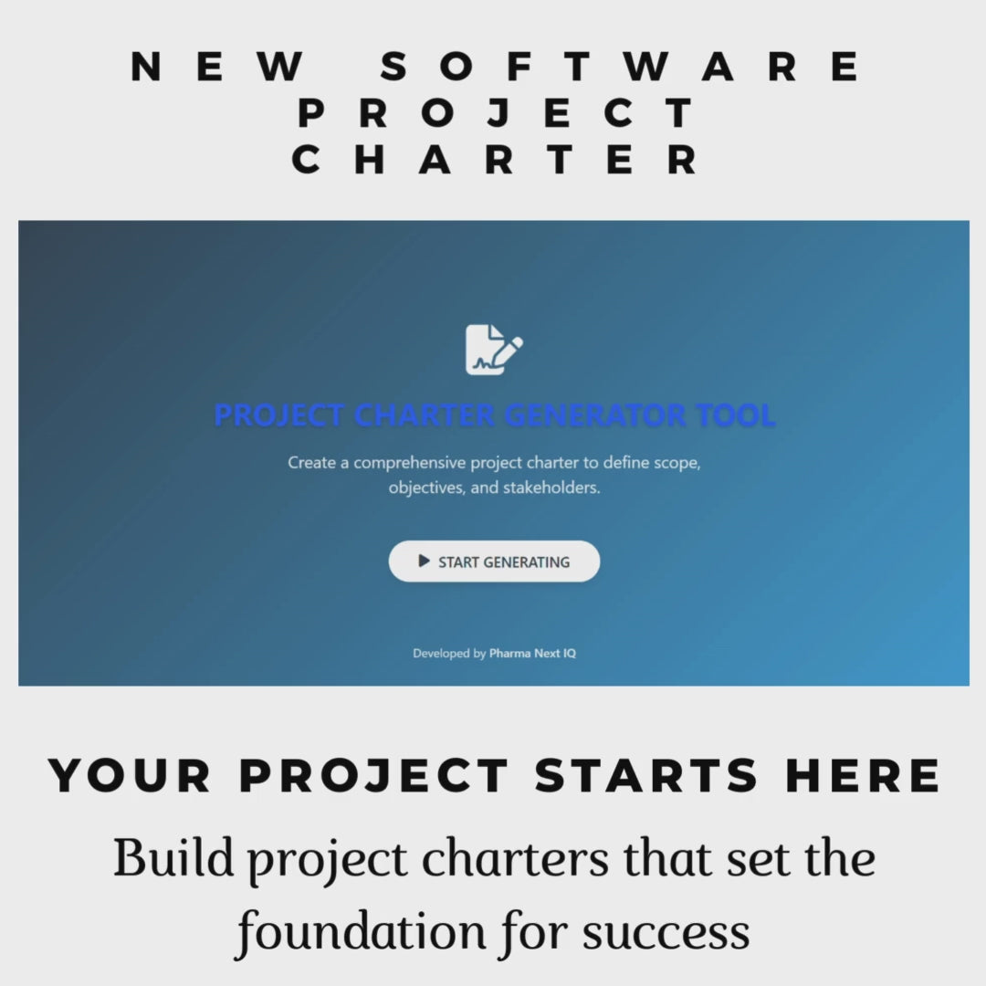 Project Charter Software for Pharma Initiatives & Regulatory Compliance
