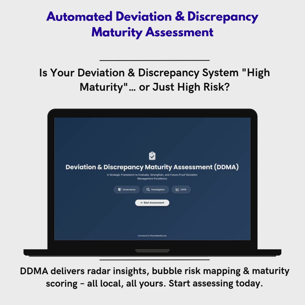Deviaciones & Discrepancias Maturity Assessment: Evalúa tu Sistema de Desviaciones en Minutos sin Consultor – DDMA Automatizado (GMP & ISPE)